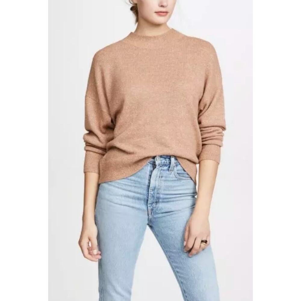 Reformation Elle Sweater S Camel Yak Hair Blend Relaxed Minimalist Quiet Luxury